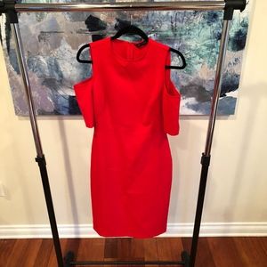 Red Off Shoulder Cocktail Dress